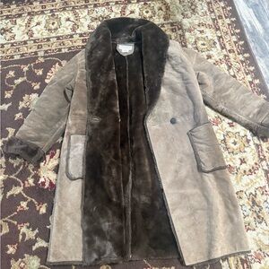 Brown Faux Fur Lined Women's Coat